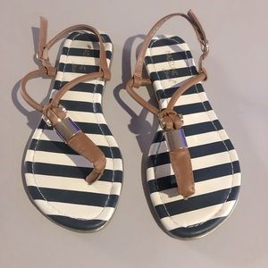 Madeline Stuart Sandals Tan (cognac) with gold 5.5